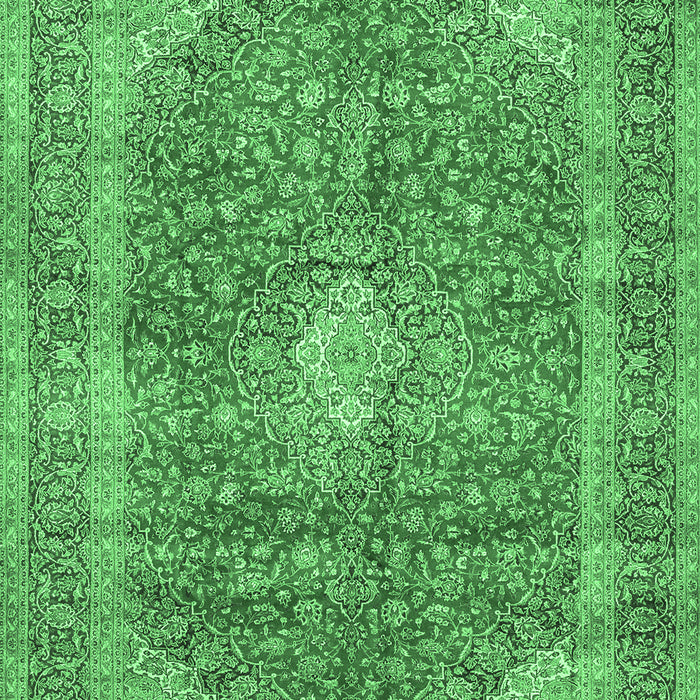 Medallion Emerald Green Traditional Rug, tr2917emgrn