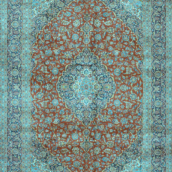 Medallion Light Blue Traditional Rug, tr2917lblu