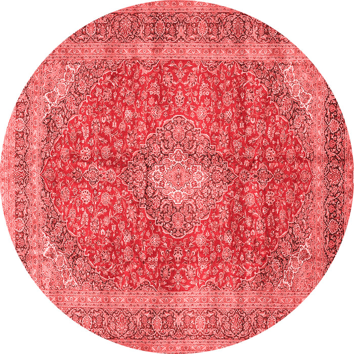Machine Washable Medallion Red Traditional Rug, wshtr2917red