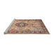 Sideview of Machine Washable Traditional Brown Rug, wshtr2918