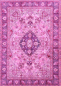 Medallion Pink Traditional Rug, tr2918pnk