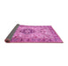 Sideview of Medallion Pink Traditional Rug, tr2918pnk