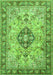 Serging Thickness of Machine Washable Medallion Green Traditional Area Rugs, wshtr2918grn