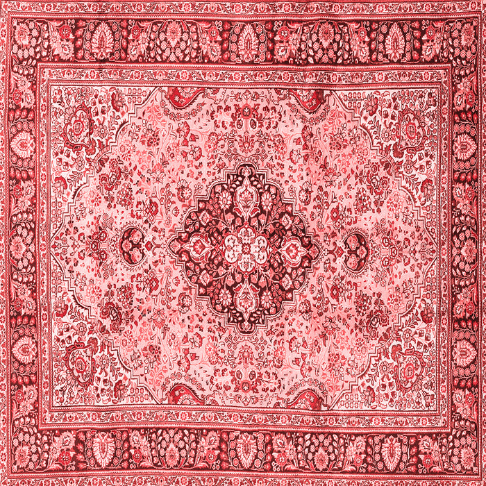 Machine Washable Medallion Red Traditional Rug, wshtr2918red