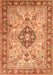 Serging Thickness of Machine Washable Medallion Orange Traditional Area Rugs, wshtr2918org