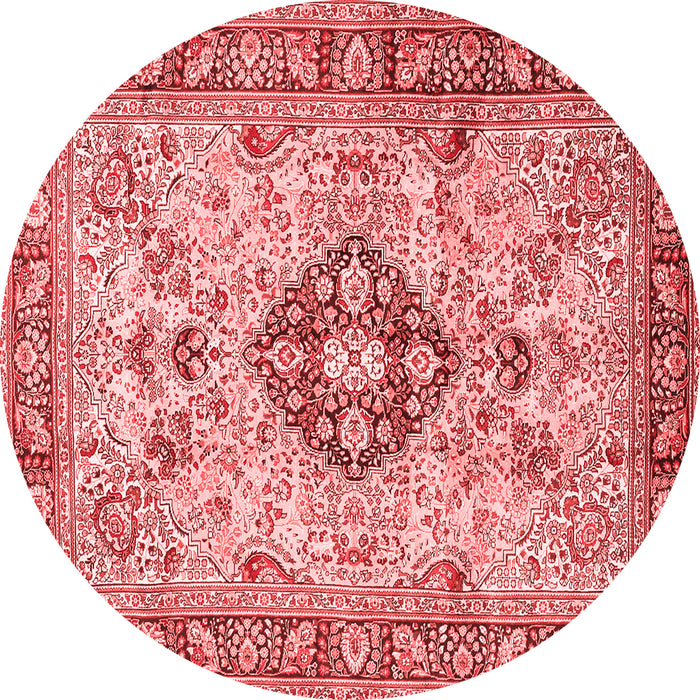 Machine Washable Medallion Red Traditional Rug, wshtr2918red