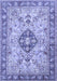 Machine Washable Medallion Blue Traditional Rug, wshtr2918blu