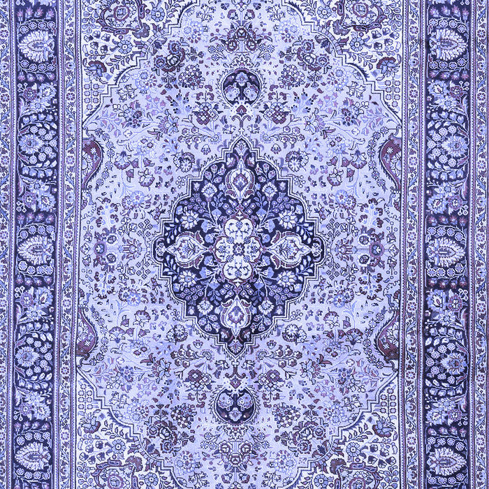 Machine Washable Medallion Blue Traditional Rug, wshtr2918blu