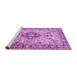 Sideview of Machine Washable Medallion Purple Traditional Area Rugs, wshtr2918pur