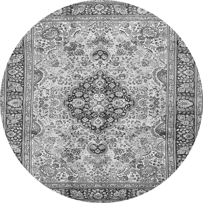 Square Medallion Gray Traditional Rug, tr2918gry