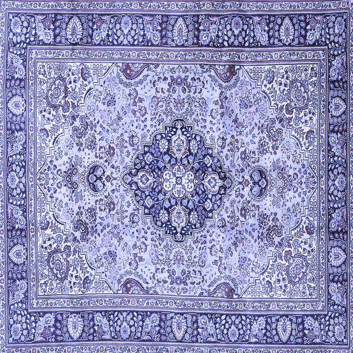 Square Medallion Blue Traditional Rug, tr2918blu