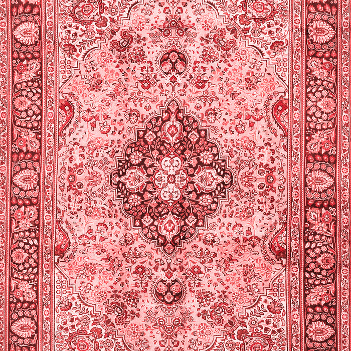 Machine Washable Medallion Red Traditional Rug, wshtr2918red