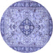 Round Medallion Blue Traditional Rug, tr2918blu