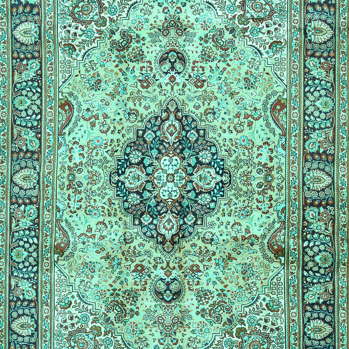 Medallion Turquoise Traditional Rug, tr2918turq