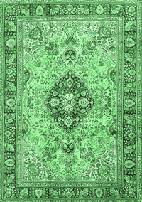 Medallion Emerald Green Traditional Rug, tr2918emgrn