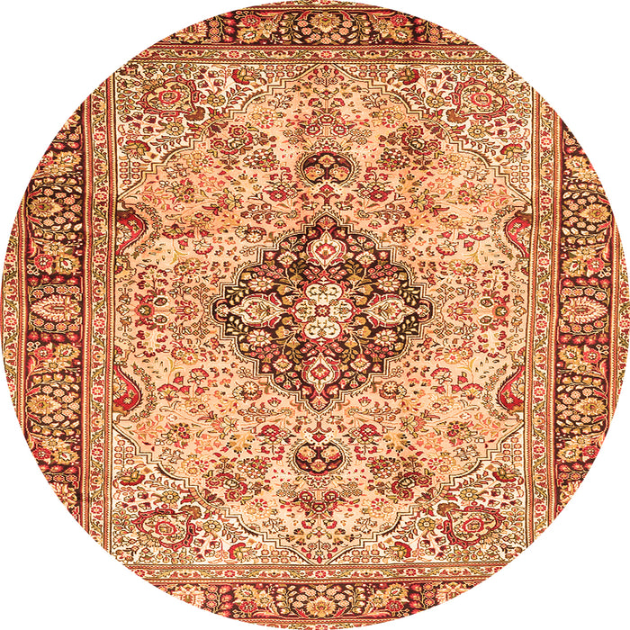 Square Medallion Orange Traditional Rug, tr2918org