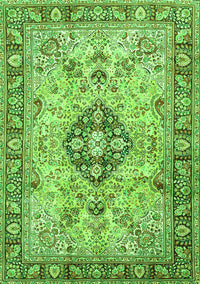 Medallion Green Traditional Rug, tr2918grn