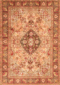 Medallion Orange Traditional Rug, tr2918org