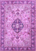 Machine Washable Medallion Purple Traditional Area Rugs, wshtr2918pur