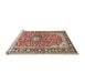 Sideview of Machine Washable Traditional Brown Rug, wshtr2919