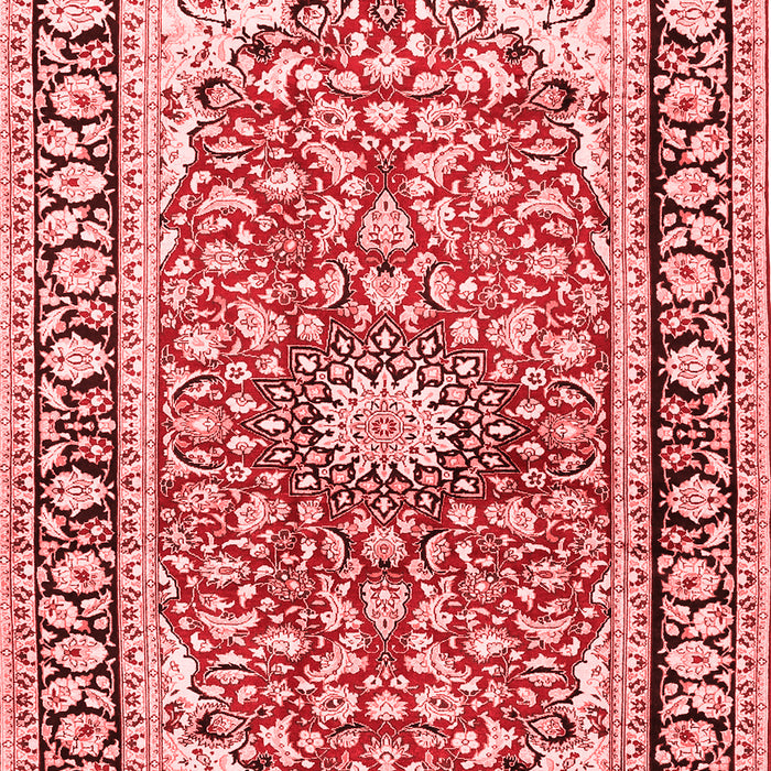 Machine Washable Medallion Red Traditional Rug, wshtr2919red