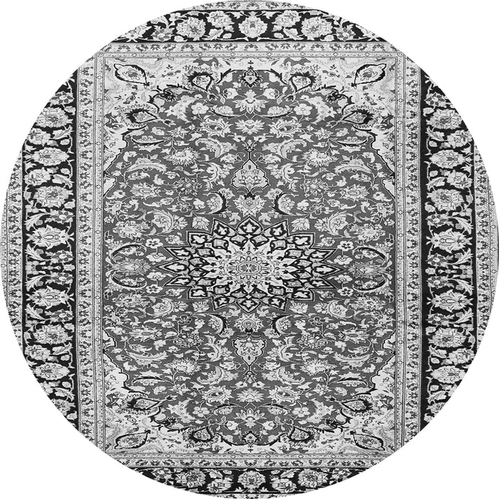 Square Medallion Gray Traditional Rug, tr2919gry
