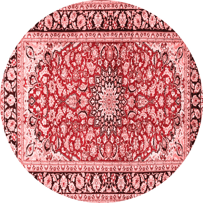 Machine Washable Medallion Red Traditional Rug, wshtr2919red