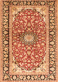 Medallion Orange Traditional Rug, tr2919org