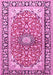 Machine Washable Medallion Pink Traditional Rug, wshtr2919pnk