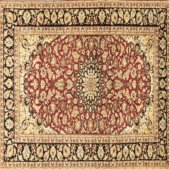 Square Medallion Brown Traditional Rug, tr2919brn