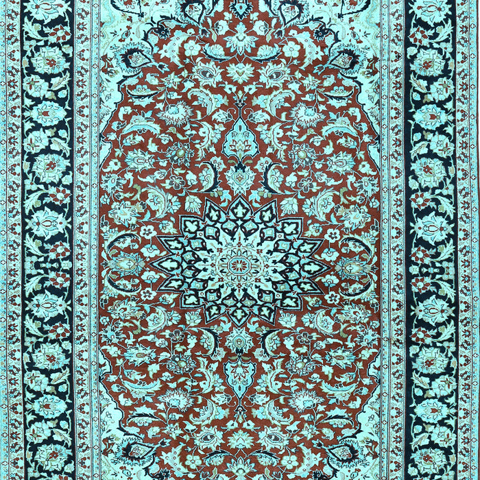 Medallion Light Blue Traditional Rug, tr2919lblu