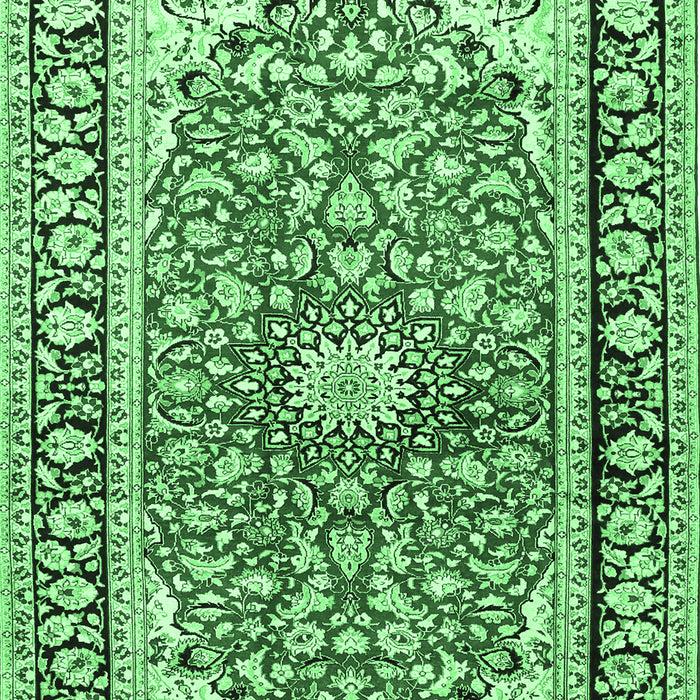 Medallion Emerald Green Traditional Rug, tr2919emgrn
