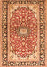 Serging Thickness of Machine Washable Medallion Orange Traditional Area Rugs, wshtr2919org