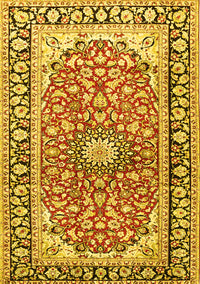 Medallion Yellow Traditional Rug, tr2919yw