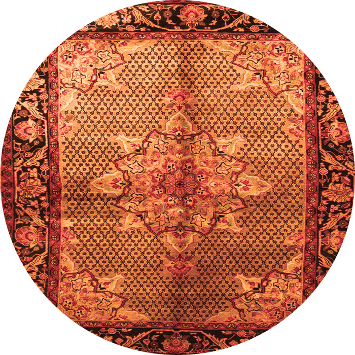 Machine Washable Persian Orange Traditional Area Rugs, wshtr291org