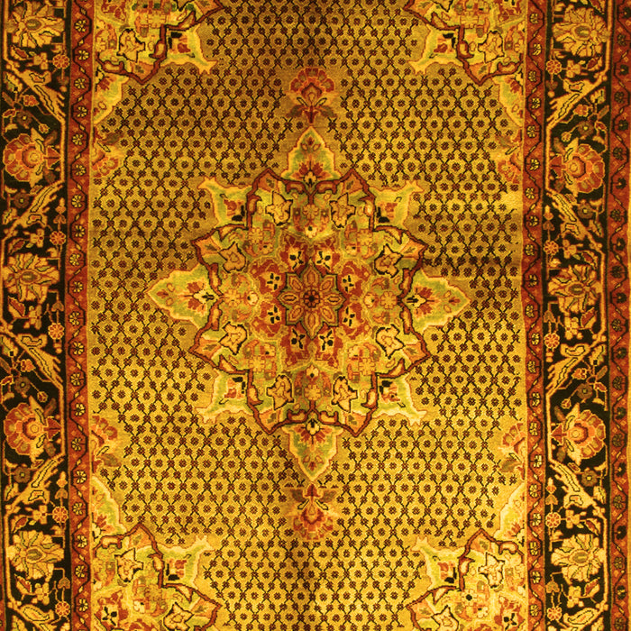 Machine Washable Persian Yellow Traditional Rug, wshtr291yw