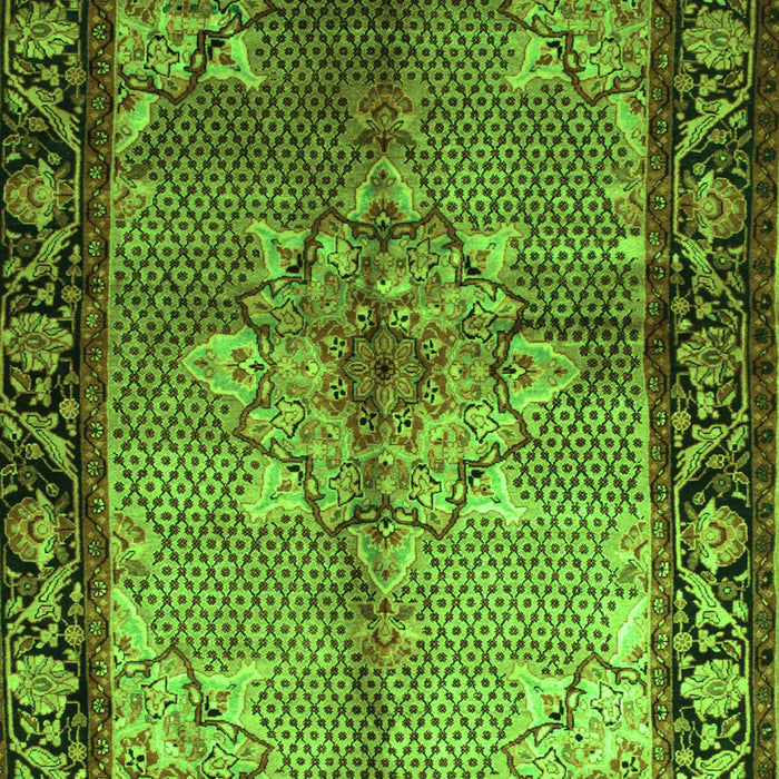Serging Thickness of Machine Washable Persian Green Traditional Area Rugs, wshtr291grn
