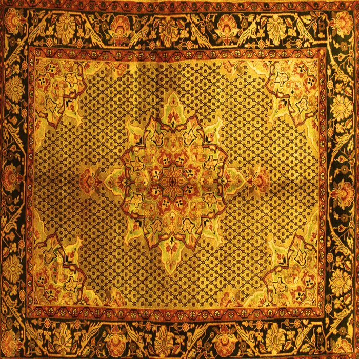 Square Persian Yellow Traditional Rug, tr291yw