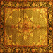 Square Machine Washable Persian Yellow Traditional Rug, wshtr291yw