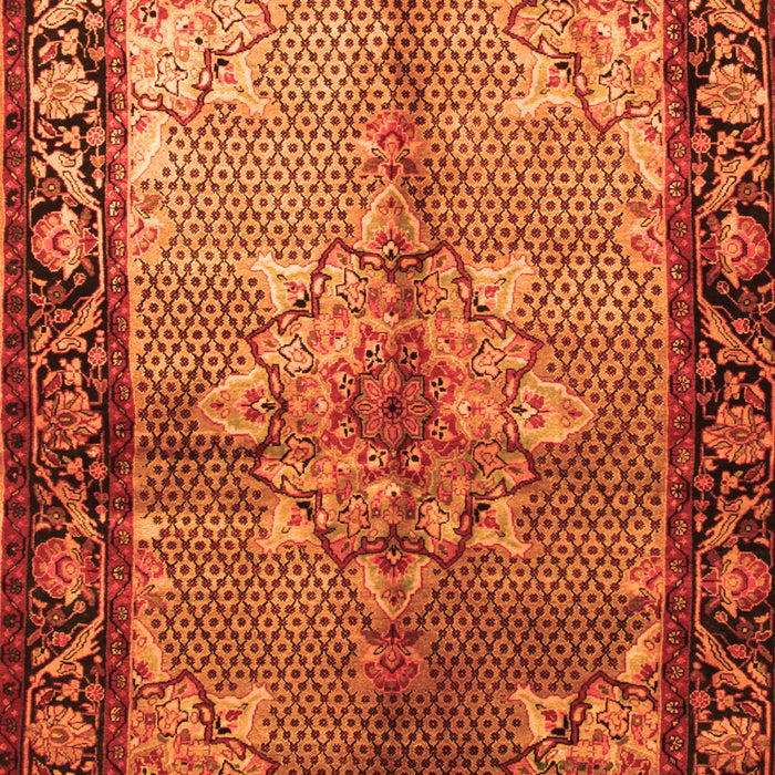 Serging Thickness of Machine Washable Persian Orange Traditional Area Rugs, wshtr291org