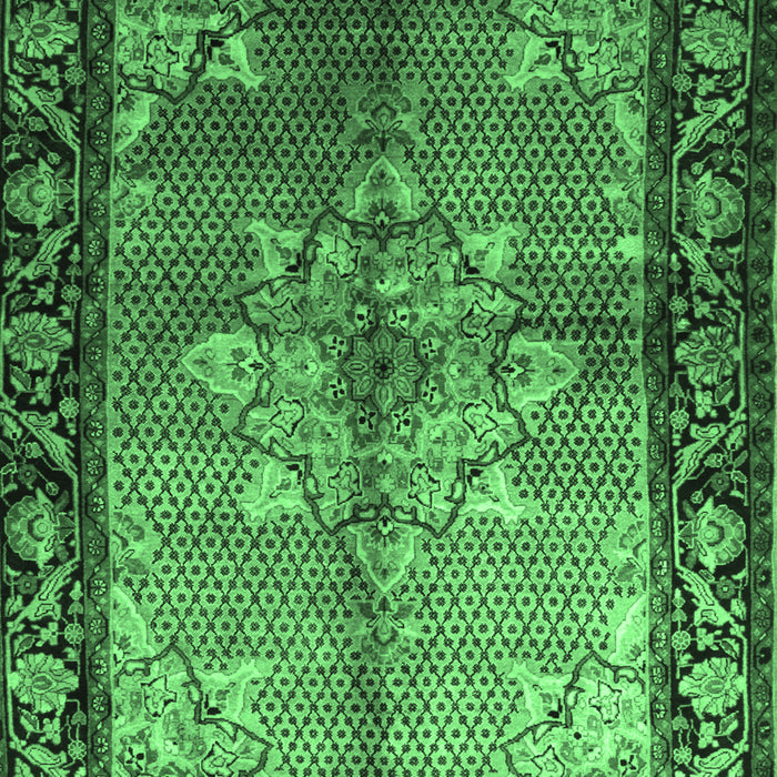 Machine Washable Persian Emerald Green Traditional Area Rugs, wshtr291emgrn