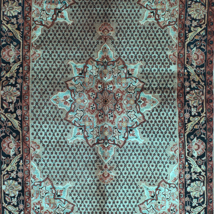 Machine Washable Persian Light Blue Traditional Rug, wshtr291lblu