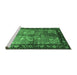 Sideview of Machine Washable Persian Emerald Green Traditional Area Rugs, wshtr291emgrn