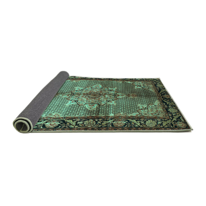 Sideview of Persian Turquoise Traditional Rug, tr291turq