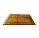 Sideview of Machine Washable Persian Yellow Traditional Rug, wshtr291yw