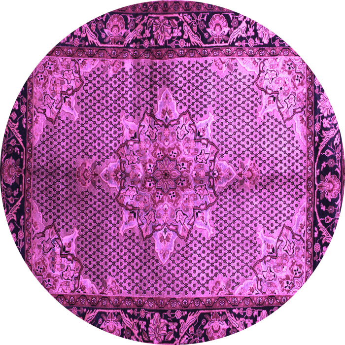 Round Persian Purple Traditional Rug, tr291pur