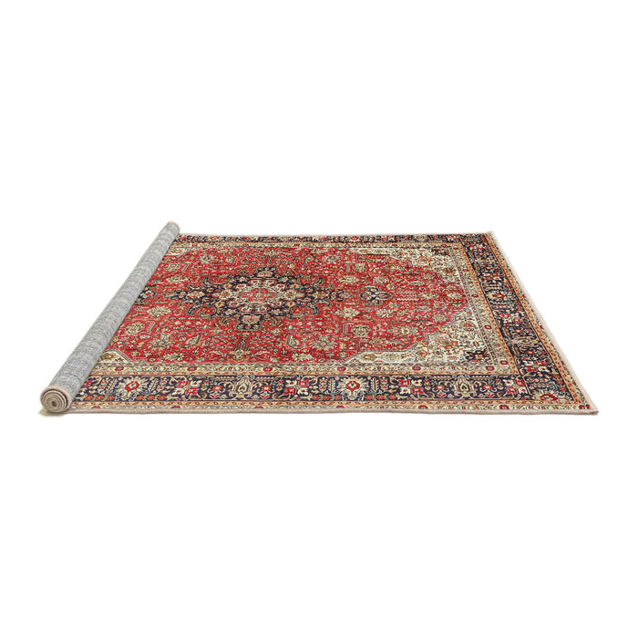 Sideview of Machine Washable Traditional Brown Rug, wshtr2920