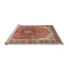 Sideview of Machine Washable Traditional Brown Rug, wshtr2920