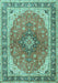Medallion Turquoise Traditional Rug, tr2920turq