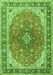 Serging Thickness of Machine Washable Medallion Green Traditional Area Rugs, wshtr2920grn